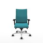 PIQUERAS Y CRESPO Silla Albacete Confidente Turquesa con Mecanismo Sincro y Base de Aluminio