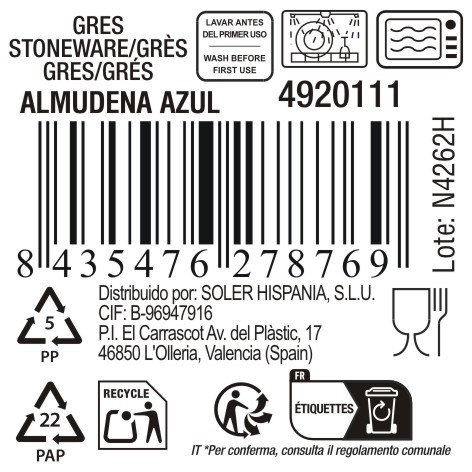 La Mediterranea Mug 200 cc Azul "Almudena" Md (36 Unidades)