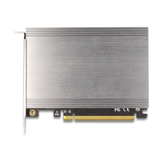 DeLOCK Tarjeta Expansión PCIe x16 a 4x NVMe M.2 Interno con Disipador - Bifurcación, PCIe 4.0, S.M.A.R.T., TRIM, Windows/Linux (145 x 111 mm)