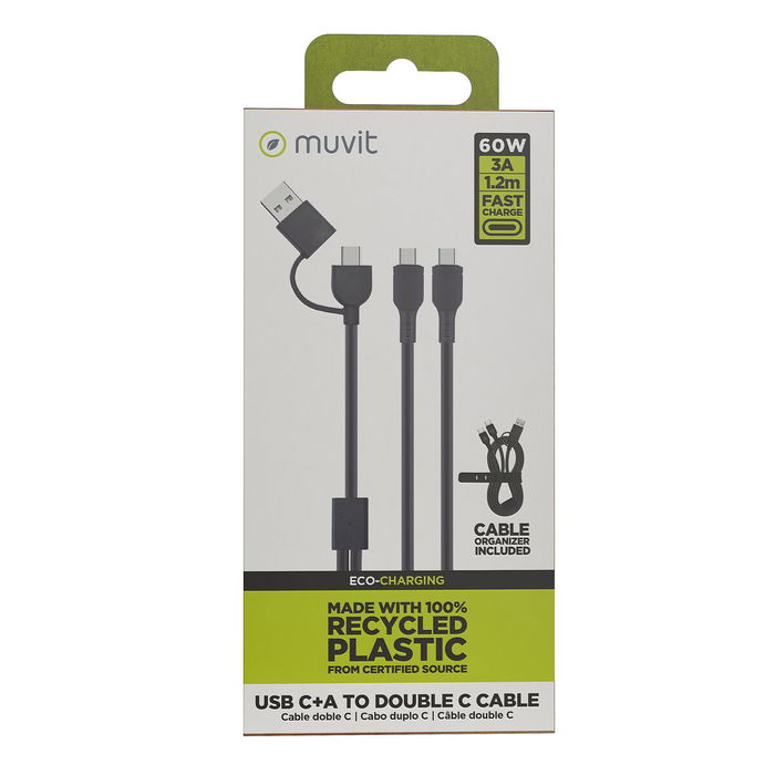 Cable USB-C Muvit for Change Negro