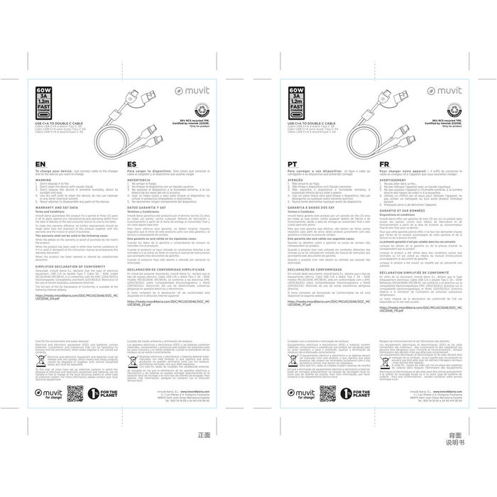 Cable USB-C Muvit for Change Negro