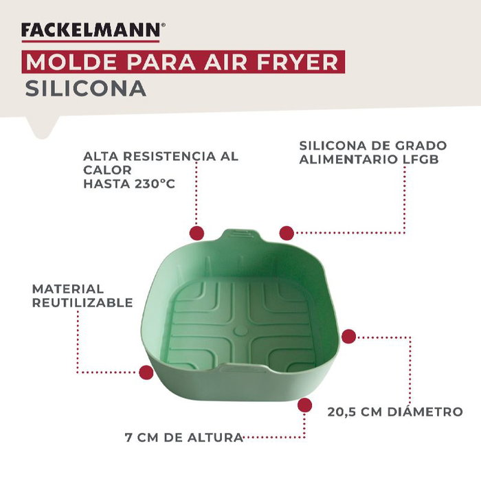 FACKELMANN Molde de Silicona Cuadrado para Airfryer