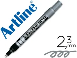 Rotulador Artline Marcador Permanente Tinta Metalica Ek-900 Plata Punta Redonda 2.3 mm 12 unidades