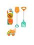 Color Baby Camión de Playa 18 cm con Pala, Rastrillo, Cubo y 3 Moldes - Juguete Infantil para Verano