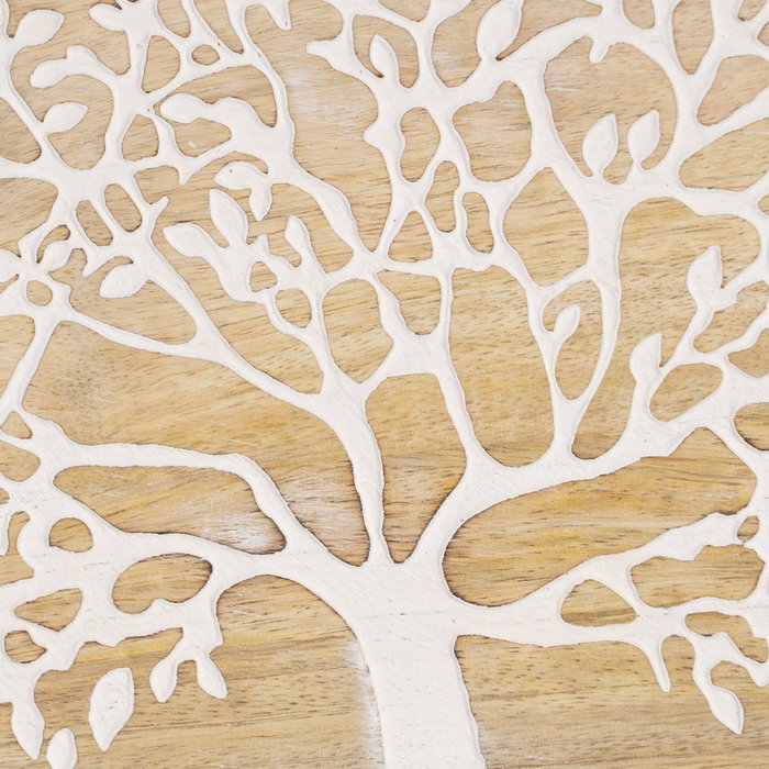 Bandeja Blanco-Natural Madera de Mango 35 X 35 X 5 cm Bandeja Blanco-Natural Madera de Mango 35 X 35 X 5 cm