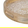 Bandeja Blanco-Natural Madera de Mango 35 X 35 X 5 cm