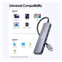 Equip Adaptador USB-C a HDMI con 3x USB-C, USB PD, 4K 60Hz, 0.25m, Aluminio