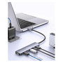 Equip Adaptador USB-C a HDMI con 3x USB-C, USB PD, 4K 60Hz, 0.25m, Aluminio