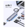 Equip Adaptador USB-C a HDMI con 3x USB-C, USB PD, 4K 60Hz, 0.25m, Aluminio