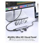 Equip Adaptador USB-C a HDMI con 3x USB-C, USB PD, 4K 60Hz, 0.25m, Aluminio