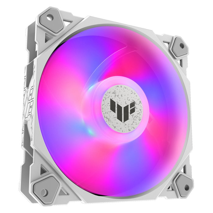 ASUS TUF Gaming TF120 ARGB White Edition - Ventilador de Caja ARGB 120mm, 7 Aspas, 1900 RPM, Blanco