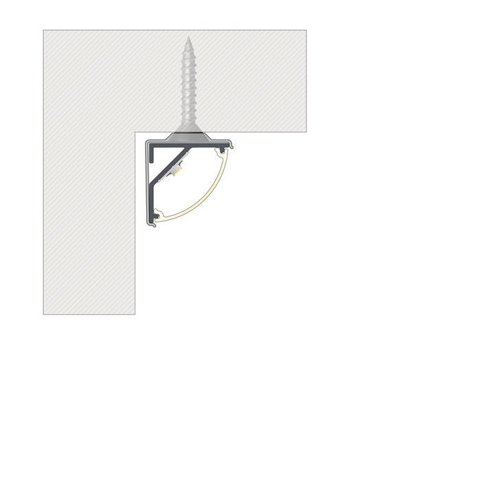KIMERA Perfil de Aluminio ARRE Anodizado Negro con Difusor Opal, Tapones y Clips, 2,02m