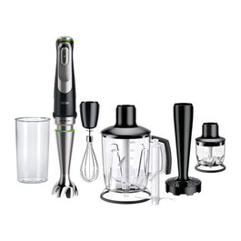 Braun MultiQuick 9 MQ9147X Batidora de inmersión 1200W, Negro/Acero inoxidable, con 2 picadores, varillas y machacador
