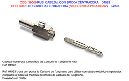 RUBI Cabezal con broca centradora 04992