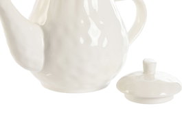 DKD Home Decor Tetera de Porcelana Blanca 1L Louvre Loving 24
