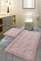 Mijölnir Juego de Alfombrillas de Baño de Algodón 100%, Antibacterianas, Antideslizante, 50x60 cm y 60x100 cm