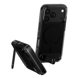 PanzerGlass CARE by PanzerGlass Kickstand Case para iPhone 17 Pro, Smokey m. Schwarz con MagSafe y Soporte