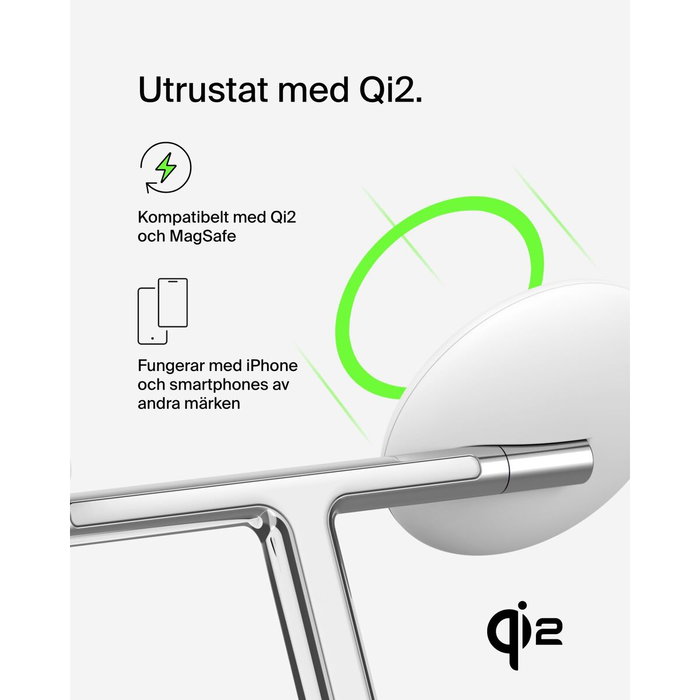 Belkin Base de carga inalámbrica 3 en 1 Qi2 Blanco WIZ023VFWH
