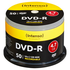 Intenso DVD-R 4,7 GB 16x Speed, 50 unidades en Cakebox