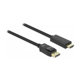 DELOCK 82435 Cable DisplayPort a HDMI, 3m, Conectores Macho Derecho, Negro
