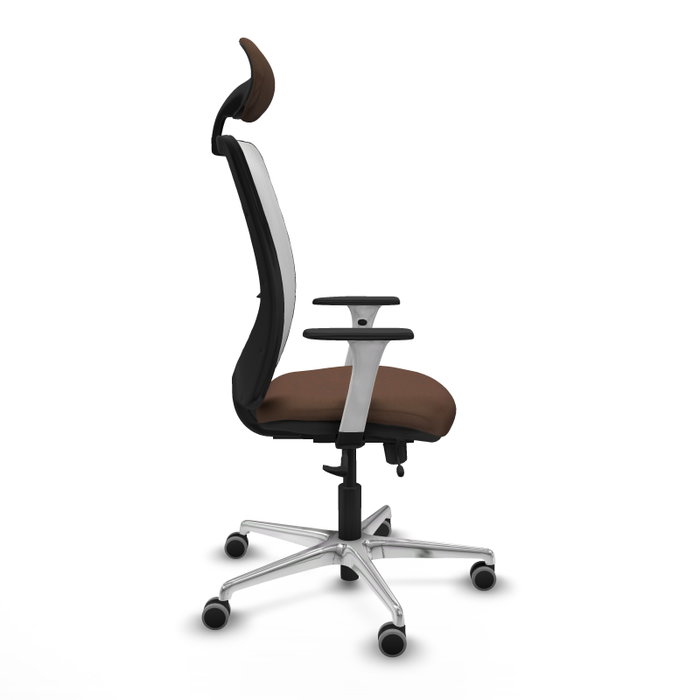 PIQUERAS Y CRESPO Silla de oficina Zulema con mecanismo Sincro/Traslack, Marrón oscuro y Blanco PIQUERAS Y CRESPO Silla de oficina Zulema con mecanismo Sincro/Traslack, Marrón oscuro y Blanco