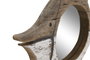 DKD Home Decor Espejo de Paulownia y Cristal Pez Blanco