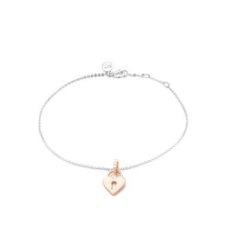 Secrecy Pulsera de Plata de Ley 925 con Baño de Oro 18K y Diamante