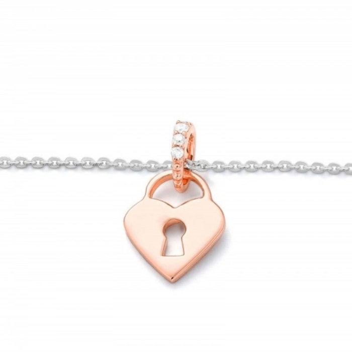 Secrecy Pulsera de Plata de Ley 925 con Baño de Oro 18K y Diamante