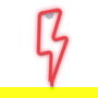Forever Lampara Forever Neon Led Light Bolt - Luz LED Neon Decorativa Rayo Rojo con Soporte de Sobremesa, USB o Pilas