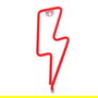 Forever Lampara Forever Neon Led Light Bolt - Luz LED Neon Decorativa Rayo Rojo con Soporte de Sobremesa, USB o Pilas