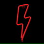 Forever Lampara Forever Neon Led Light Bolt - Luz LED Neon Decorativa Rayo Rojo con Soporte de Sobremesa, USB o Pilas