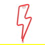 Forever Lampara Forever Neon Led Light Bolt - Luz LED Neon Decorativa Rayo Rojo con Soporte de Sobremesa, USB o Pilas