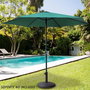 Color Baby Parasol 300 cm con chimenea y mástil de aluminio 4,8 cm color verde