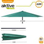 Color Baby Parasol 300 cm con chimenea y mástil de aluminio 4,8 cm color verde