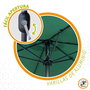 Color Baby Parasol 300 cm con chimenea y mástil de aluminio 4,8 cm color verde