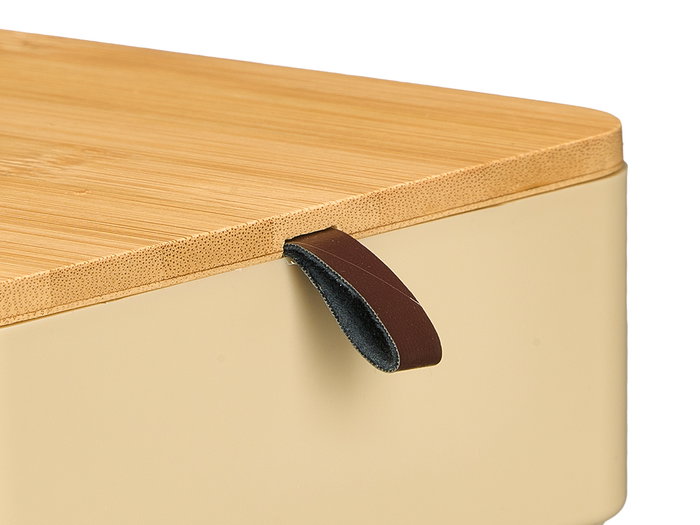 Berilo Organizador Plástico Espejo Bambú Beige 14x14x5.3 cm (Set de 12)