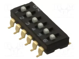 Aratas (Formerly Omron Components) DIP-SWITCH A6S-6104-H de 6 secciones
