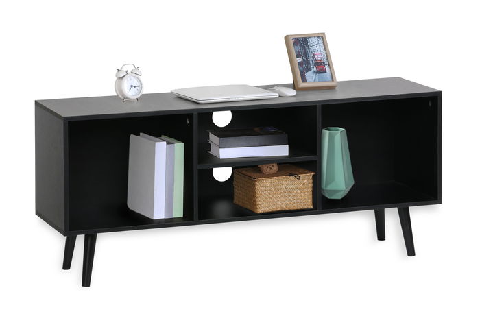 Inde Mueble Auxiliar Moblekit, 4 Compartimentos, 110 x 29 x 47 cm, Espesor 12 mm, Color Roble