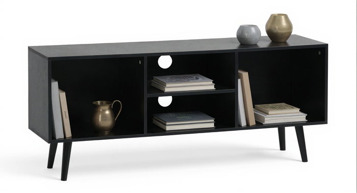 Inde Mueble Auxiliar Moblekit, 4 Compartimentos, 110 x 29 x 47 cm, Espesor 12 mm, Color Roble
