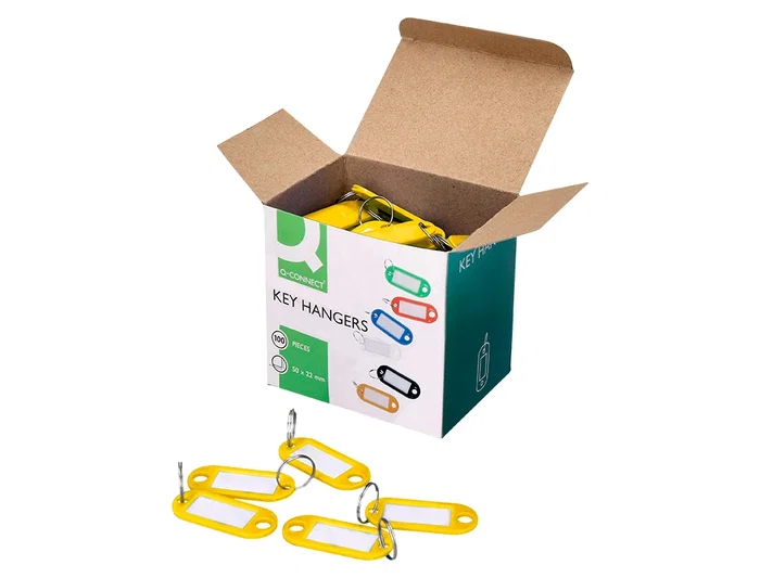 Q-connect Llavero Portaetiquetas Color Amarillo Expositor Caja 100 Unidades Q-connect Llavero Portaetiquetas Color Amarillo Expositor Caja 100 Unidades