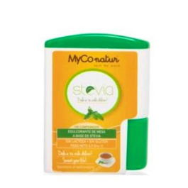 MYCONATUR Stevia 100 Comp. Edulcorante de Mesa Natural Apto para Diabéticos Sin Gluten Vegano