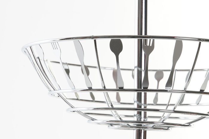 DKD Home Decor Frutero de Metal Cromado Plateado con 3 Niveles Cubiertos 21 DKD Home Decor Frutero de Metal Cromado Plateado con 3 Niveles Cubiertos 21