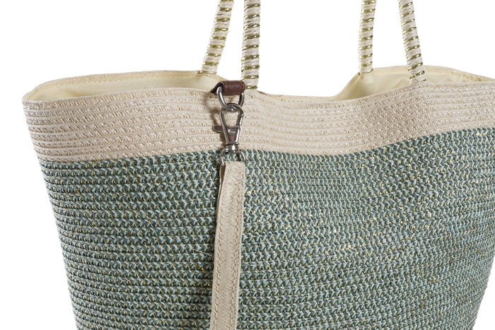 DKD Home Decor Bolso Mediterraneo Beige Verde Menta Set de 3 Piezas 10 x 28 x 43 cm DKD Home Decor Bolso Mediterraneo Beige Verde Menta Set de 3 Piezas 10 x 28 x 43 cm