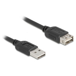 DeLOCK 81515 Cable Extensión USB 2.0 Tipo A Macho a Hembra, 5 Metros, 0.48 Gbit/s, Negro