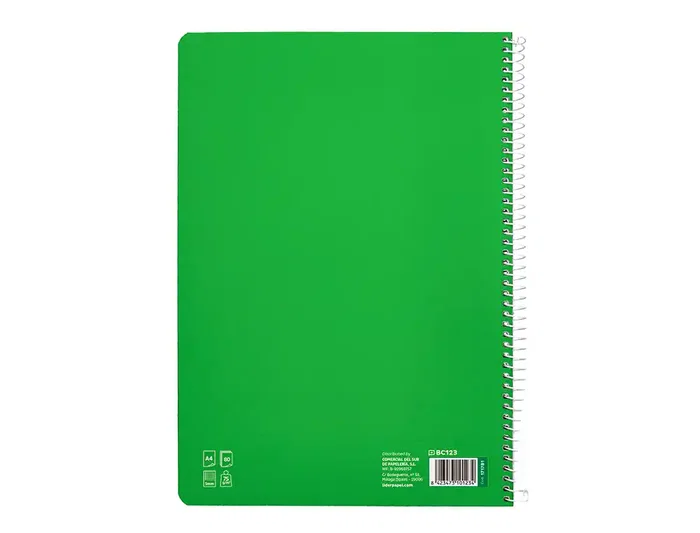 Liderpapel Cuaderno Espiral A4 Pautaguía Tapa Blanda 80 Hojas 75gr Cuadro Pautado 5mm Verde