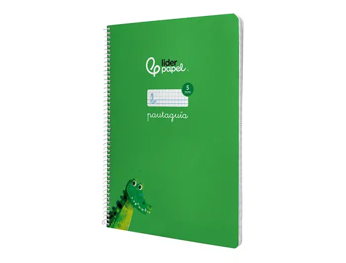 Liderpapel Cuaderno Espiral A4 Pautaguía Tapa Blanda 80 Hojas 75gr Cuadro Pautado 5mm Verde