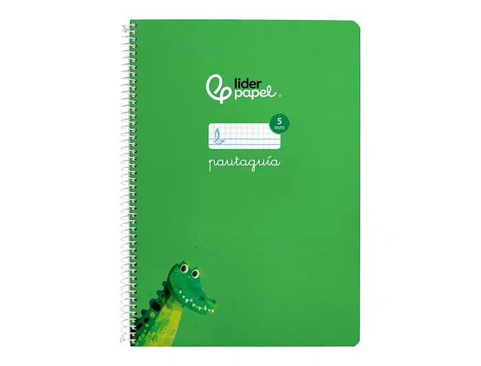 Liderpapel Cuaderno Espiral A4 Pautaguía Tapa Blanda 80 Hojas 75gr Cuadro Pautado 5mm Verde