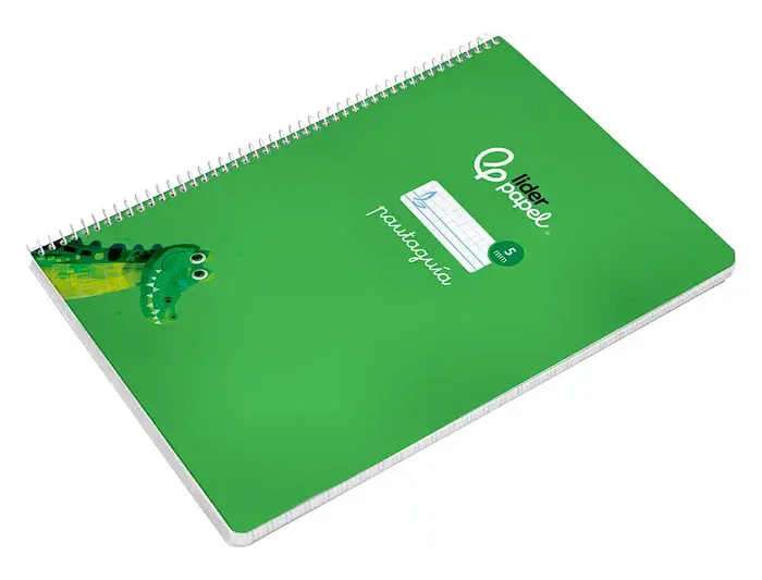 Liderpapel Cuaderno Espiral A4 Pautaguía Tapa Blanda 80 Hojas 75gr Cuadro Pautado 5mm Verde
