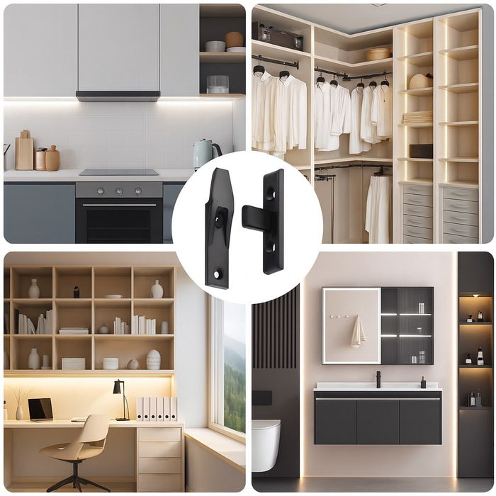 HERRAJES ALK Keku SU M+H Unión Paneles Plástico Negro Montaje Suspendido Desmontable