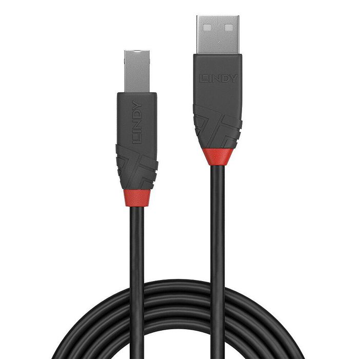 Lindy 36672 Cable USB 2.0 de 1 m con conectores USB A y USB B Negro